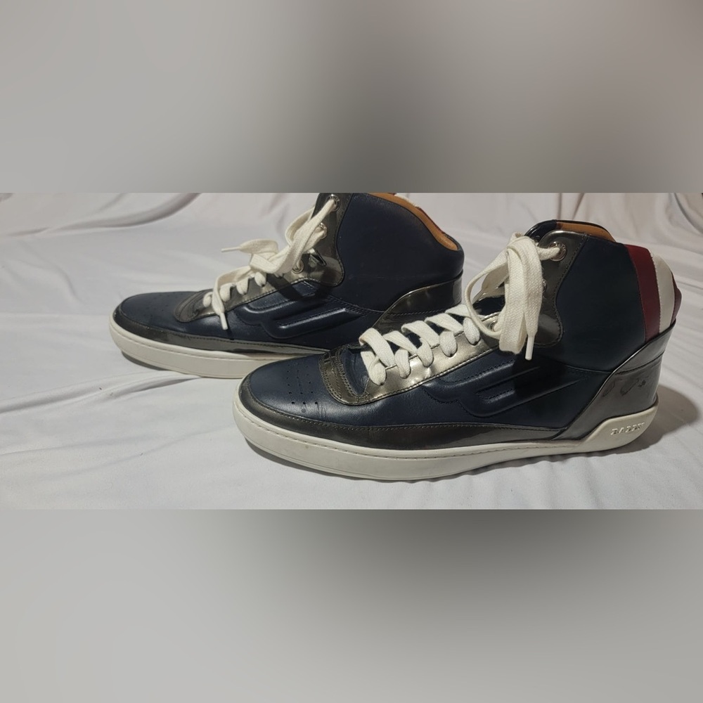 Bally Men’s Navy And Red Sneakers Size 41 9 US
